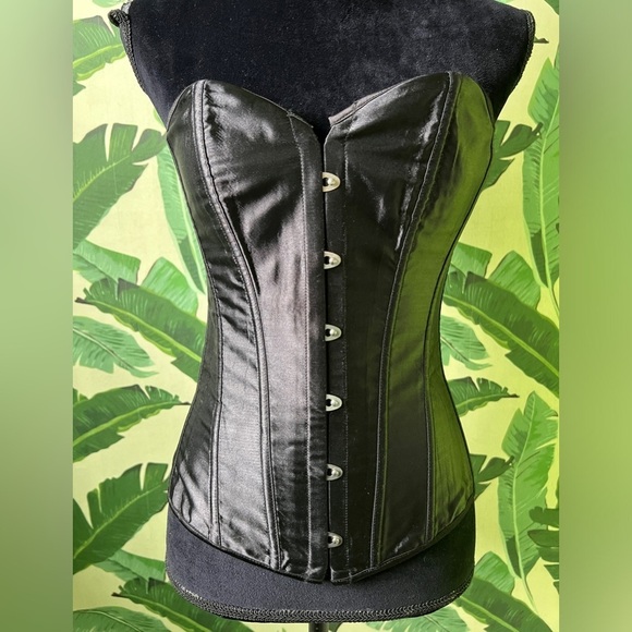 Boutique Womens Black Lace Back Strapless Corset Bustier Small - Picture 5 of 8